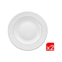 Porland Hazan Platin Yaldız Çukur Tabak 22cm 2 Li 04por031144