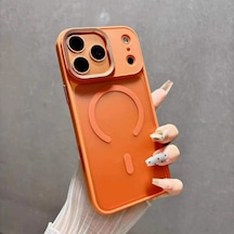 Fitcase Apple Uyumlu iPhone 17 Pro Kılıf Soft Mat Magsafe Kapak Turuncu