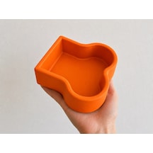 Kemik Model Beton Kedi Köpek Mama Ve Su Kabı - Turuncu