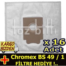 Chromex Bs 49 / 1 Süpürge Toz Torbası 16 Adet