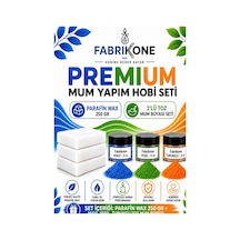 Premium Mum Yapım Hobi Seti - Parafin Wax 250 Gr - 3'lü Toz Mum Boyası Seti - Mavi, Yeşil, Turuncu Bkfabpw2503myt Karışık