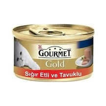 Gourmet Gold Sığır Etli ve Tavuklu Konserve Yetişkin Kedi Maması 85 G