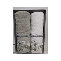 Özdilek Ditsy Garden 2'li Nakışlı El Ve Yüz Havlusu 50x90 Cm  Yeşil