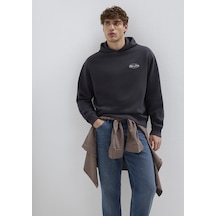 Mavi - Mavi Jeans Nakışlı Kapüşonlu Antrasit Sweatshirt 0s10545-70087 Antrasit