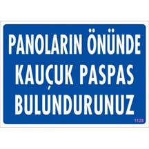 Pvc Levha Quot;Panoların Önüne Kauçuk Paspas Quot; 25x35 Cm