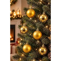 Yılbaşı Ağacı Süsü Gold Cici Top 5 Cm 6lı Diğer