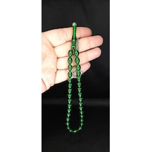 Çubuk Kehribar Tesbih Beyzi Kesim Yeşil Renk T-368