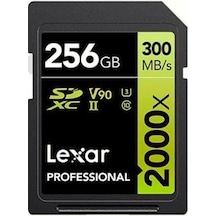 Lexar Professional 256 GB 2000X 300 MB/S 8K V90 SDXC Hafıza Kartı