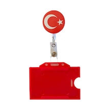 Türk Bayrağı Metal Yoyo Ve Kırmızı Yatay Kartlık ,yaka Kartı,