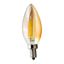 Amber C35 Rustik Led Filament Ampul 4w E14 Gün Işığı Dekoratif