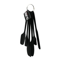 6pcs Silikon - Siyah Mutfak Seti 2 Kaşık - 3 Spatula - Yumurta Fırça Metal Asma Halkalı Çok Renkli