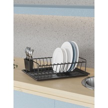 Suntel Tek Katlı Bulaşıklık Siyah+siyah Tepsi