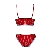 Deep Secret Yılbaşı Koton Kırmızı Puanlı Bralet Takım Ds200583brt 001