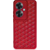 Newface Oppo Reno 11f Kılıf Petek Silikon Kapak - Kırmızı Kırmızı