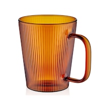 The Mia Striped Borosilikat Cam Kupa Amber 400 Ml