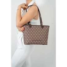 Silver Polo Sp1204 Kadın Omuz Çantası Monogram Kahve-kahve