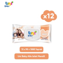 Uni Baby Aile Islak Mendil 12 x 90'lı 1080 Yaprak