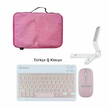 Microcase Huawei Matepad 11.5 2026 İle Uyumlu Tablet Çanta+türkçe Bluetooth Klavye +mouse+ Standı - Pembe Al8127