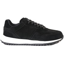 %100 Süet Deri Termo Taban Siyah Sneaker Ayakkabı-siyah