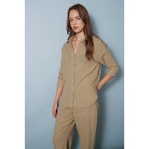 Avrile Oversize Gömlek Zeytin Yeşili
