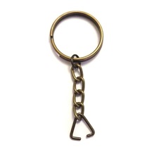 Anahtarlık Halkası, Halka + Zincir + Üçgen, 24mm, Antik, 1 Adet Kullanım Kolaylığı