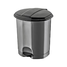 Dünya-01014-400 Ve 410 Çöp Kovası Plastik 30lt 358x350x470mm Siyah Pedallı Gri - 4'li Paket