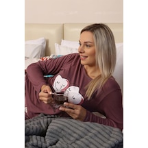 Akbeniz Kadın Penye Uzun Kol Pijama Takım 4187 - M Mürdüm