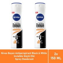 Nivea Black&White Invisible Güçlü Etki Kadın Sprey Deodorant 2 x 150 ML