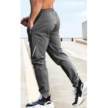 Ghassy Co. Erkek Run Ultra Hafif Egzersiz Aktif Joggers Spor Dar Paça Eşofman Altı 001 Füme