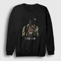 Presmono Unisex Gold Astroworld Travis Scott Sweatshirt Siyah