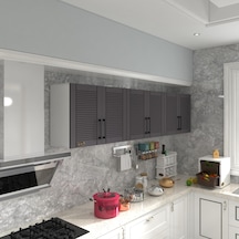 Kenzlife Hazır Mutfak Dolabı Elma90 Gri Mod2 90 240 32 Mebran Kapak Suntalam Gövde Beyaz
