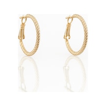 18k Rose Gold Plated Flare Italiane Hoop Küpe Gold