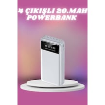 20.000 Mah Powerbank 4 Usb Çıkışlı Hafif, Şık Ve Dayanıklı Model Çok Renkli