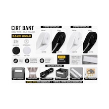 Paşateks 2.5 Cm Yapışkansız Cırt Bant Beyaz Siyah Velcro Bant 1 M & 3 M Dikilebilir Kan