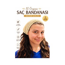 Kadın El Örgüsü Saç Bandanası Bohem Bone Yazlık Bandana Saç Aksesuarı Krem Renk Beyaz