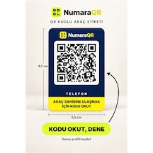 Qr Kodlu Numaratör Araç Ve Motosiklet İçin Qr Etiket Park Numaratörü 8,5x5,5 Cm Lacivert Numaraqr