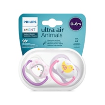 Avent Ultra Air Animals 0-6 Ay Kız Scf08006 2'li Emzik Çok Renkli