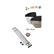 Ön Cam Balonlu Kalın Güneşlik 150x70 Cm + 2 Adet Arka Yan Cam Güneşlik Perde Sineklik Set Genel