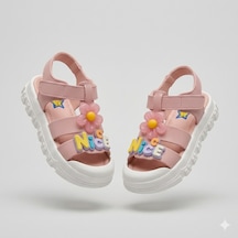 Kindep Kids Kaymaz Taban Çocuk Sandalet Pudra