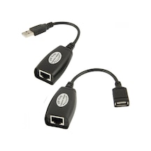 Usb Extender Cat5 Cat6 Kablosu Üzerinden Lan Uzatma Adaptörü 45M