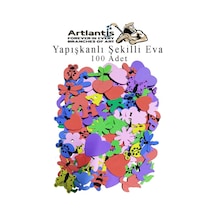 Şekilli Eva Yapışkanlı 100 Lü 1 Paket Kendinden Yapışkanlı Eva Sticker Okul Öncesi Kreş Ana Okulu Süsleme
