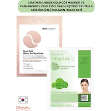 Dermal 3 Katmanlı Rose Gold Göz Maskesi + Centella Asiatica Özlü Kolajen Maskesi