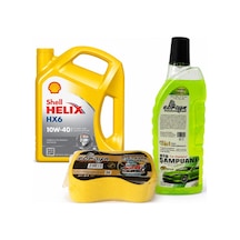 Shell Helix HX6 10W-40 Motor Yağı 4 L + Oto Şampuan 1000 ML + Yıkama Süngeri