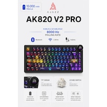 Ak820 V2 Pro 8k+8k Ekranlı Mekanik Oyun Klavyesi-10.000 Mah Batarya