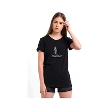 Sherlock X John Baskılı Siyah Kadın Tshirt