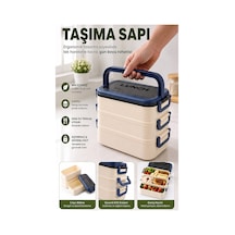Renkli Beslenme Kutusu 3 Bölmeli 1 Adet 3 Bölmeli Beslenme Kabı Yemek Saklama Kabı Taşınabilir Lunch Box Okul Mavi