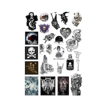 23'lü Gothic Witcher Grunge Fairygrunge Sticker Seti - Etiket Seti Scrapbook Bullet Journal Siyah