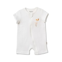 Babycosy Organic Wear %100 Organik Kumaş,fermuarlı Kısa Bebek Tulum Yazlık Yenidoğan Tulum Unisex Organik Bebek Giyim Ekru