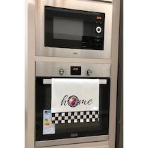 Valerine Life Çilekli Dama Desenli Home Mutfak Kurulama Ve Fırın Beyaz El Havlusu %100 Pamuklu 35x50 Beyaz