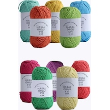 25 Gram Mini Cotton Serisi%100 Pamuk Örgü İpi 10 Renk Punch Ve Amigurumi İpi Canlı